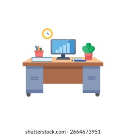 Nuevo estilo de Ilustración vectorial de iconos de CEO-Desk