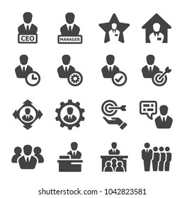 CEO,manager icon set - Shutterstock ID 1042823581