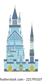 Ceoncept Of Large And Tall Castle Drawing In Cartoon Vector