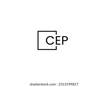 Letra CEP Ilustración del vector de diseño del logotipo inicial