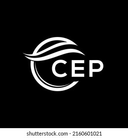 Cep Letter Logo Design On Black Stock Vector (Royalty Free) 2160601021 ...