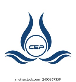 CEP letter water drop icon design with white background in illustrator, CEP Monogram logo design for entrepreneur and business.
