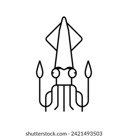 cephalopod squid ocean line icon vector. cephalopod squid ocean sign. isolated contour symbol black illustration