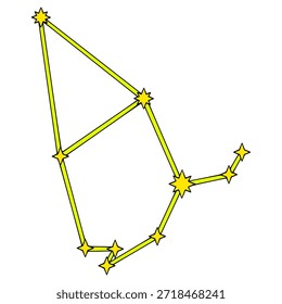 Vetor isolado desenhado à mão da ilustração da constelação de Cepheus