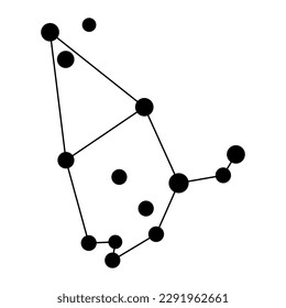 Cepheus constellation map. Vector illustration.