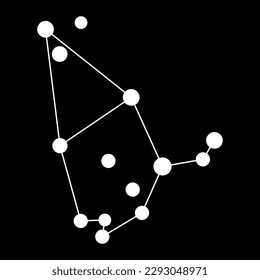 Cepheus constellation map. Vector illustration.