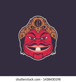 Cepot Indonesian puppet mascot vector for team, brand, esport logo or mural artwork, t-shirt desgin svg