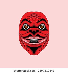 Cepot mask, one of the original wayang golek characters from West Java, Indonesia svg