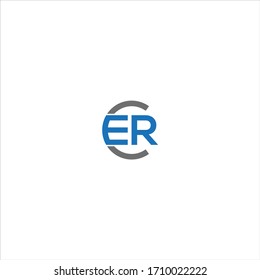 CER or ERC unique monogram style vector logo design with blue and grey.