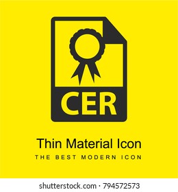 CER file format bright yellow material minimal icon or logo design