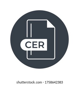 CER File Format Icon. CER extension filled icon.