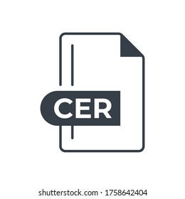 CER File Format Icon. CER extension filled icon.