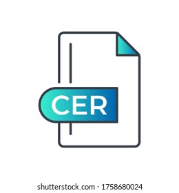 CER File Format Icon. CER extension gradiant icon.