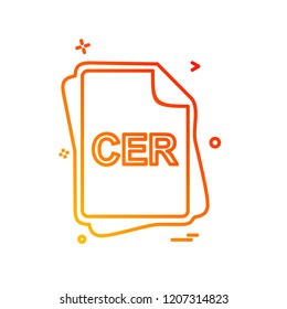 CER file type icon design vector