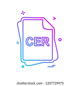 CER file type icon design vector