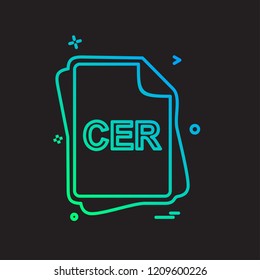 CER file type icon design vector