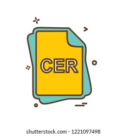 CER file type icon design vector