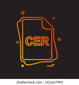 CER file type icon design vector