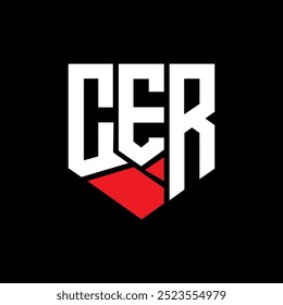 Design abstrato do logotipo da letra CER. Design exclusivo da CER. RCE
