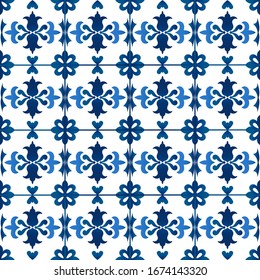 Ceramic AZULEJO tile designed seamless template