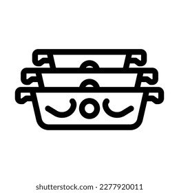 ceramic baking dish kitchen cookware line icon vector. ceramic baking dish kitchen cookware sign. isolated contour symbol black illustration