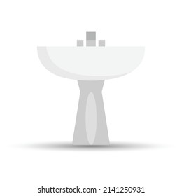 Ceramic bathroom washbasin isolated on white background