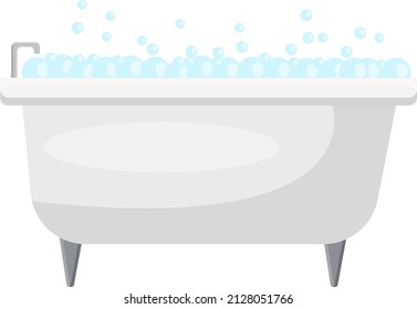 Ceramic bathtub, illustration, vector on a white background.