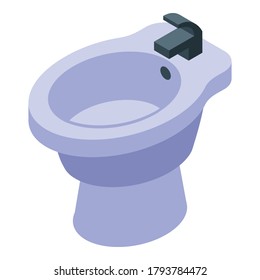 Ceramic bidet icon. Isometric of ceramic bidet vector icon for web design isolated on white background