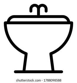 Ceramic bidet icon. Outline ceramic bidet vector icon for web design isolated on white background