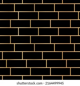 ceramic black bricks, metro tiles seamless horizontal pattern, parallel tiling. Wall or flour for bathroom, kitchen or outdoor. modern subway design, stone material in interior vector illustration