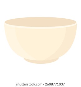 Ceramic bowl. Empty bowl isolated on white background. Vector illustration