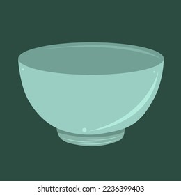 Ceramic bowl flat vector illustration. Cute ceramic bowl cartoon vector illustration for graphic design and decorative element
