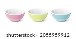 Ceramic bowl for food. Tableware, isolated on white background. Eps10 vector illustration.