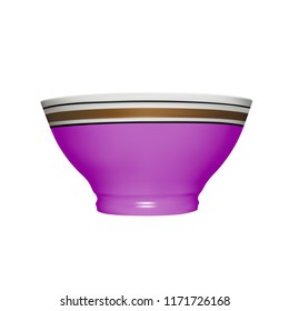 Ceramic bowl in vector on white background.