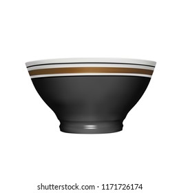 Ceramic bowl in vector on white background.