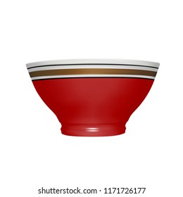 Ceramic bowl in vector on white background.Ceramic Cup realistic vector illustration.