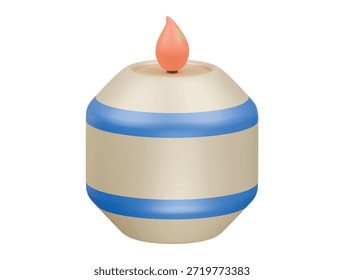 Keramik Kerze Gericht Symbol 3D-Illustration Render