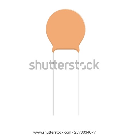 Ceramic Capacitor Flat Illustration. Clean Icon Design Element on Isolated White Background