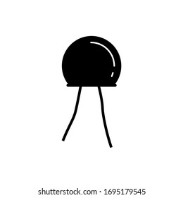 Ceramic capacitor icon, electronic part sign design