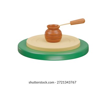 ceramic carving icon 3d illustration render