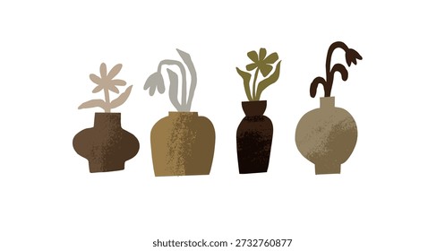 Keramikklassen, Vektorgrafik. Poster einer Töpferwerkstatt. Handgezeichnete Textur Keramikvase. Kunsthochschule und Töpferei