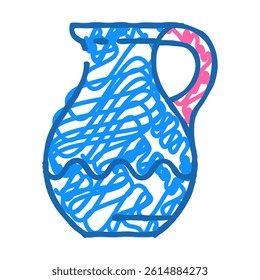 ceramic clay crockery doodle icon sketch vector. ceramic clay crockery sign. isolated symbol illustration