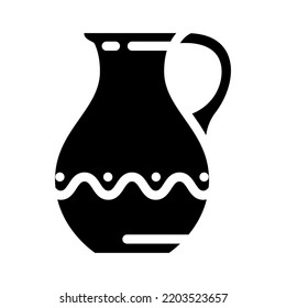 ceramic clay crockery glyph icon vector. ceramic clay crockery sign. isolated symbol illustration