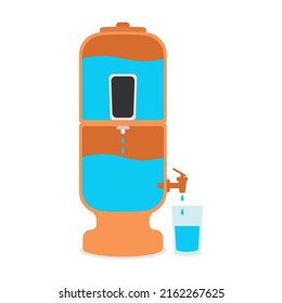 Ceramic clay filter cut. How water is purified.