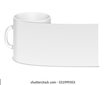 Ceramic clean white mug isolated on a white background. Branding template or mockup