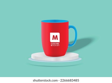 Ceramic coffee cup mug mockup design with a background