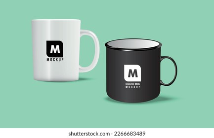 Ceramic coffee cup mug mockup design with a background