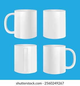 Ceramic coffee cup mug mockup design with isolated background.