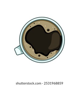 Taza de café de cerámica superior de dibujos animados. Viaje reutilizable, aislado térmicamente, manija a prueba de derrames de cerámica taza de café superior signo. símbolo aislado Ilustración vectorial