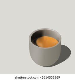 Ceramic coffee espresso drink on gray background for decoration